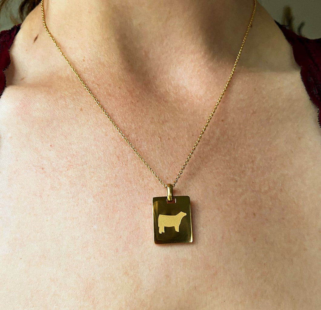 Gold Plated Show Heifer Necklace