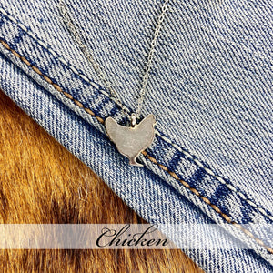 Chicken - Simple Sterling Silver Necklace