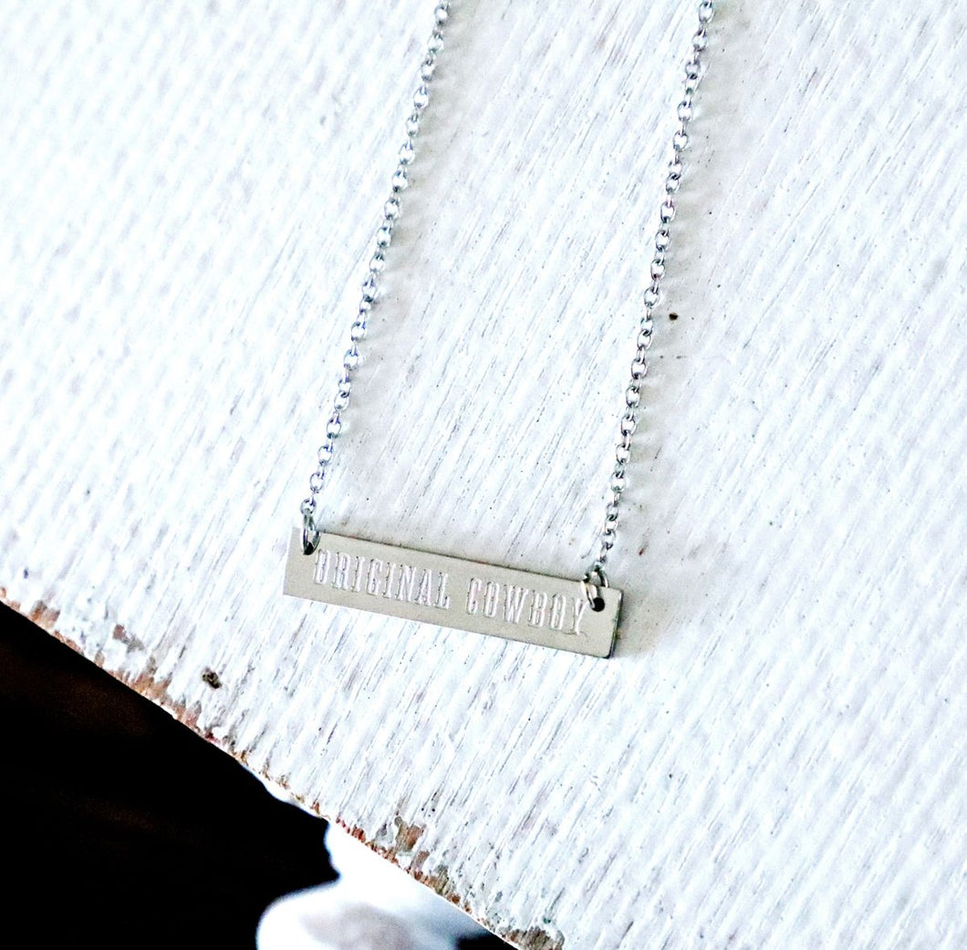 Original Cowboy Bar Necklace - Gold or Silver