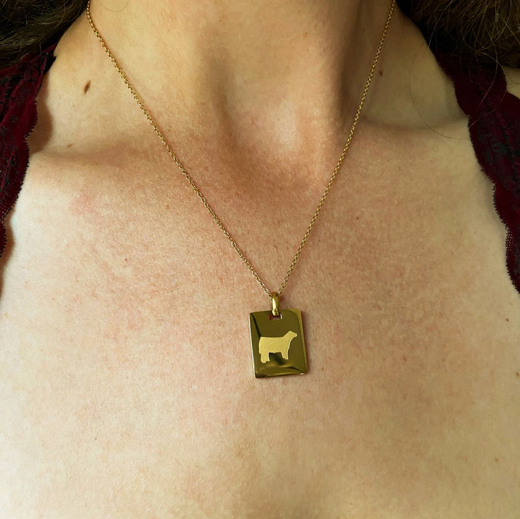 Gold Plated Show Steer Necklace