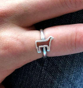 Delicate Sterling Silver Steer Ring