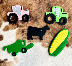 Pink Tractor - Baby Teether