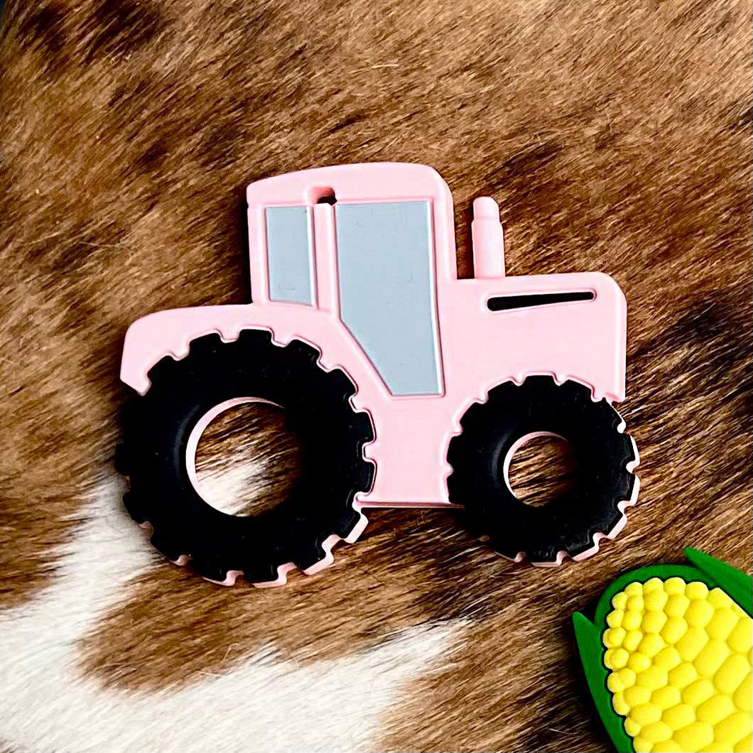 Pink Tractor - Baby Teether