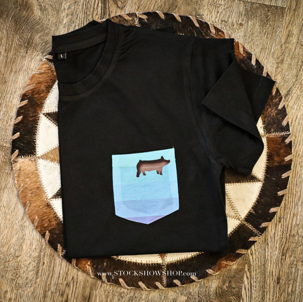 Swine - Black Pocket Tee