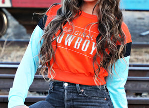 The "OC' Retro Crop Top - long Sleeve