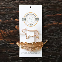 Load image into Gallery viewer, Swine &amp; Feather Hair Clips
