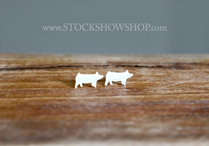 Sterling Silver Swine Earrings
