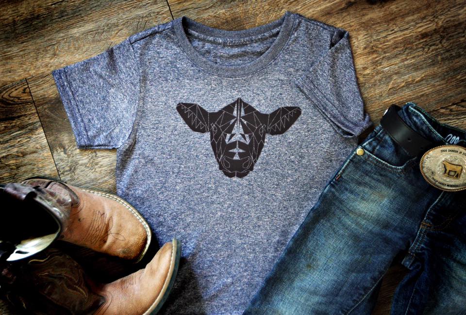 Youth Geometric Steer Head Tee
