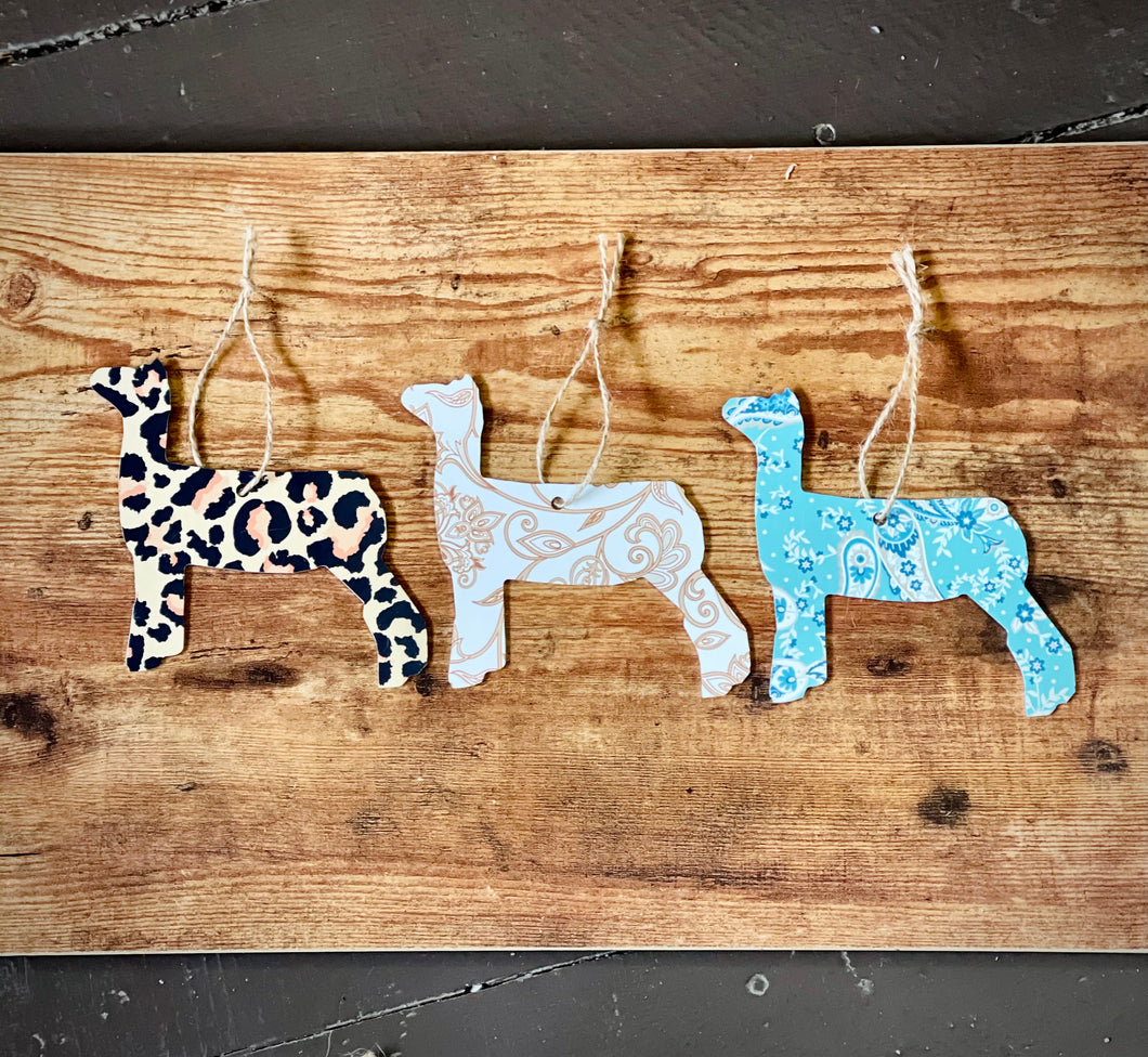 Metal Sheep Ornaments - 4 Pack