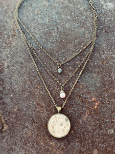 Layered Hide Ranch Pendant Necklace