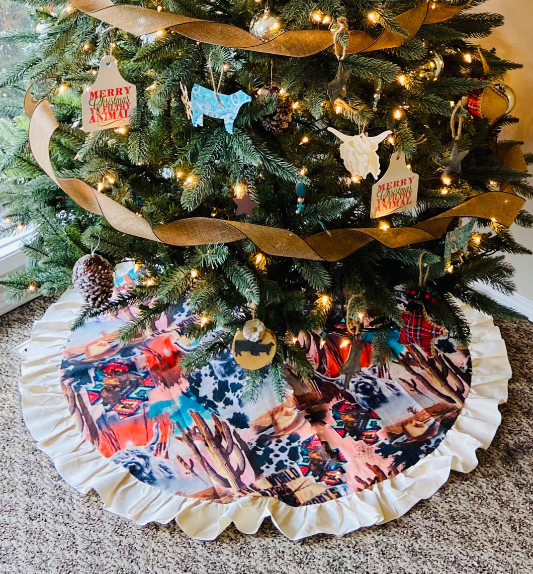 The World Needs More Cowboys Tree Skirt