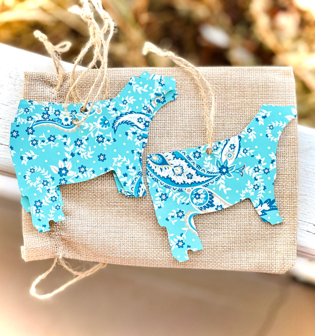 Paisley Heifer Ornaments - 4 Pack