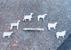Cow-ey Wristlet Keychain- livestock charm options