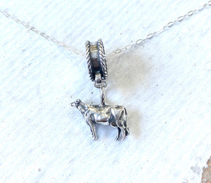 Farm Girl Necklace - Sterling Silver 3D Livestock Option