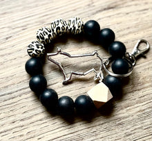 Load image into Gallery viewer, Dark Heart Bangle Keychain- livestock charm options
