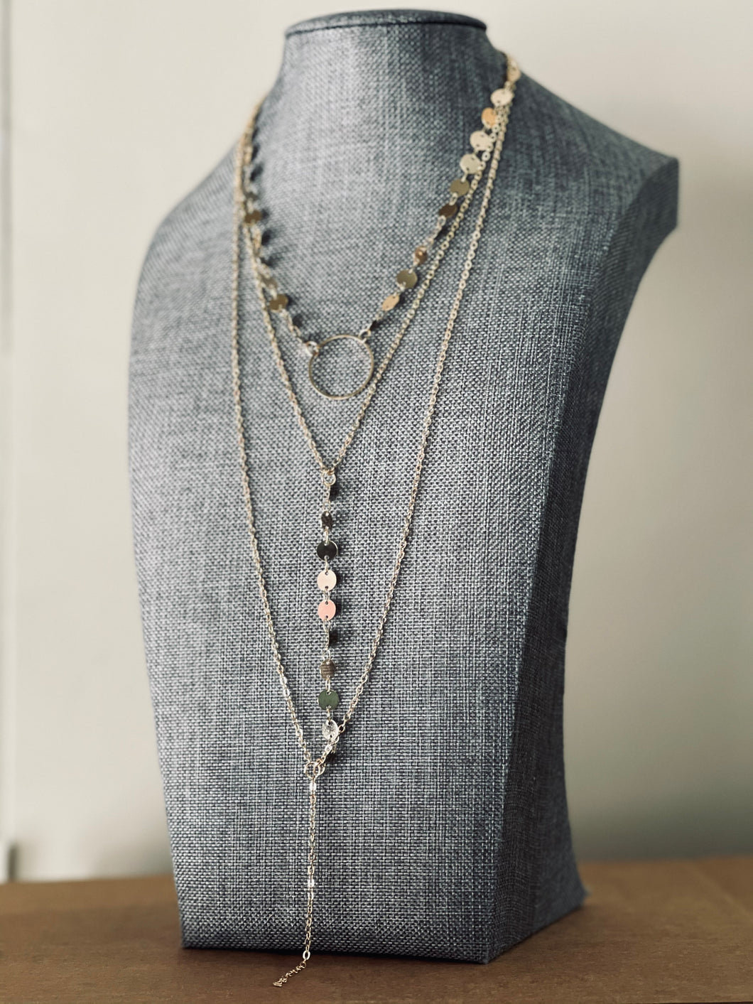 Three layer Gold Choker Necklace
