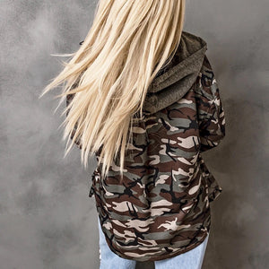 Camo Button Up Hoodie