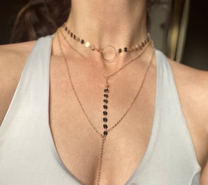 Three layer Gold Choker Necklace