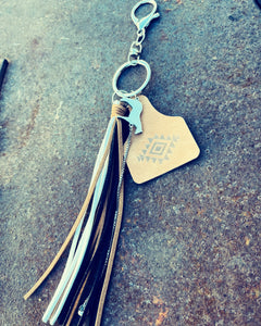 Navajo Tag Keychain- livestock charm options