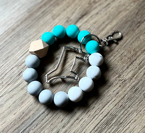 Turquoise Bangle Keychain- livestock charm options