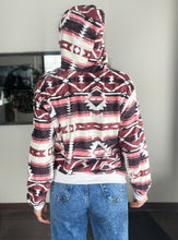 Load image into Gallery viewer, Maroon Aztec Plush Hoodie - 2XL left only
